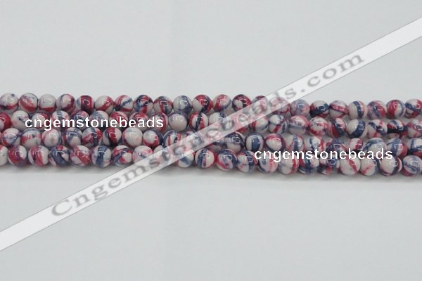 CRF406 15.5 inches 8mm round dyed rain flower stone beads wholesale