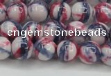CRF407 15.5 inches 10mm round dyed rain flower stone beads wholesale