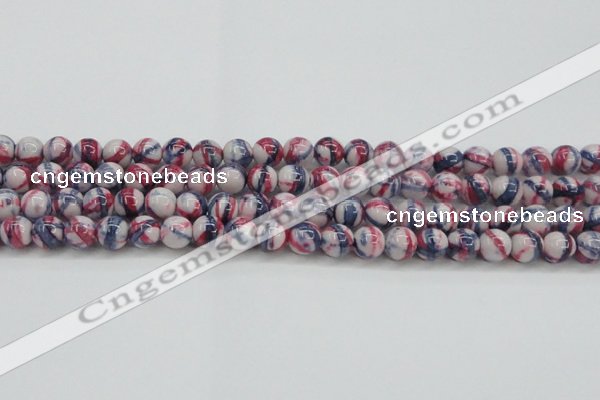 CRF407 15.5 inches 10mm round dyed rain flower stone beads wholesale