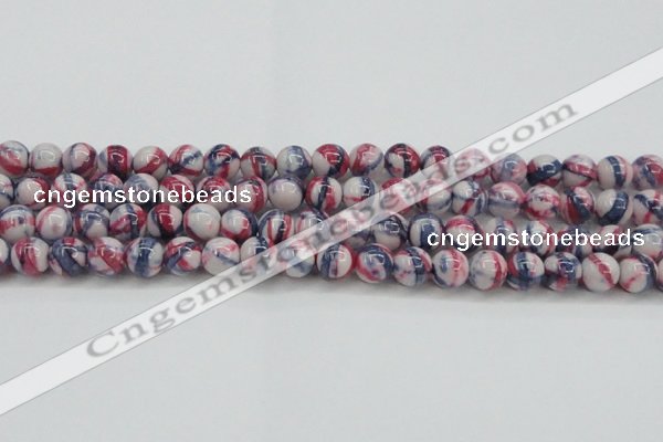 CRF408 15.5 inches 12mm round dyed rain flower stone beads wholesale