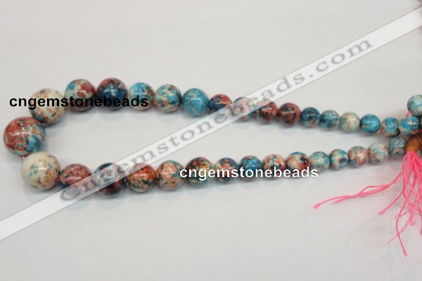 CRF41 15.5 inches multi sizes round dyed rain flower stone beads