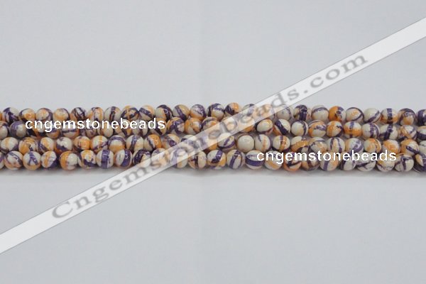 CRF410 15.5 inches 4mm round dyed rain flower stone beads wholesale