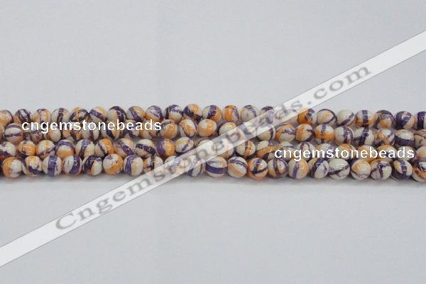 CRF411 15.5 inches 6mm round dyed rain flower stone beads wholesale