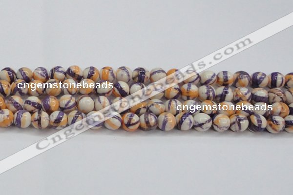 CRF414 15.5 inches 12mm round dyed rain flower stone beads wholesale