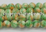 CRF416 15.5 inches 4mm round dyed rain flower stone beads wholesale