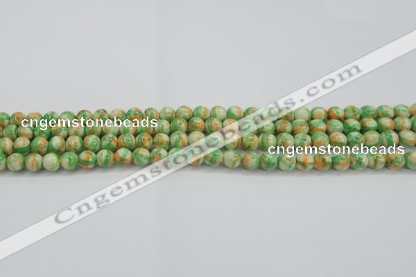 CRF416 15.5 inches 4mm round dyed rain flower stone beads wholesale