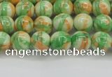CRF417 15.5 inches 6mm round dyed rain flower stone beads wholesale