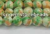 CRF418 15.5 inches 8mm round dyed rain flower stone beads wholesale