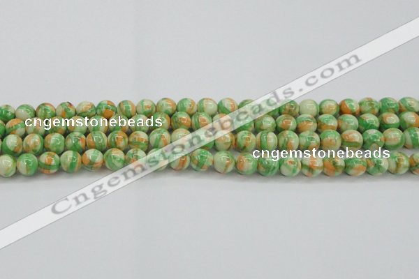 CRF418 15.5 inches 8mm round dyed rain flower stone beads wholesale