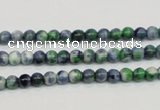 CRF42 15.5 inches 4mm round dyed rain flower stone beads wholesale