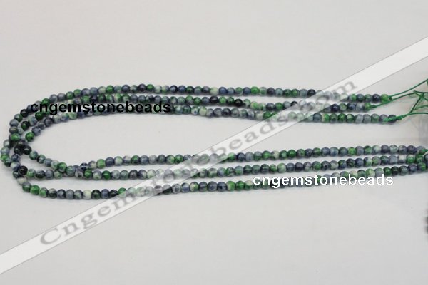 CRF42 15.5 inches 4mm round dyed rain flower stone beads wholesale