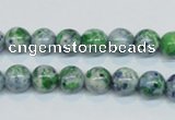 CRF44 15.5 inches 8mm round dyed rain flower stone beads wholesale