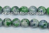 CRF45 15.5 inches 10mm round dyed rain flower stone beads wholesale