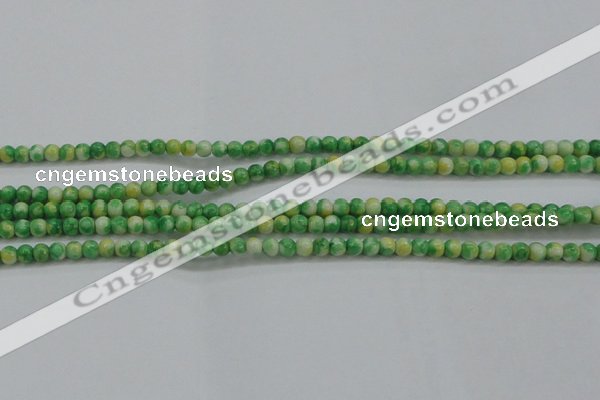 CRF454 15.5 inches 3mm round dyed rain flower stone beads wholesale