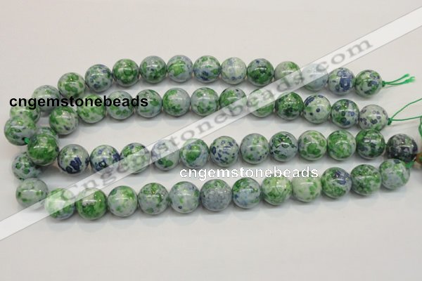 CRF46 15.5 inches 12mm round dyed rain flower stone beads wholesale