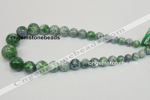 CRF52 15.5 inches multi sizes round dyed rain flower stone beads