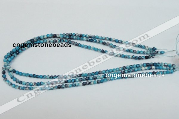 CRF55 15.5 inches 4mm round dyed rain flower stone beads wholesale