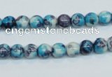 CRF56 15.5 inches 6mm round dyed rain flower stone beads wholesale