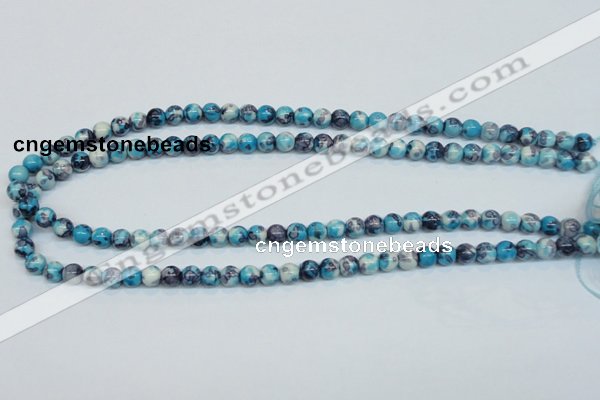 CRF56 15.5 inches 6mm round dyed rain flower stone beads wholesale