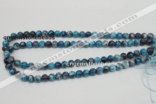 CRF57 15.5 inches 8mm round dyed rain flower stone beads wholesale