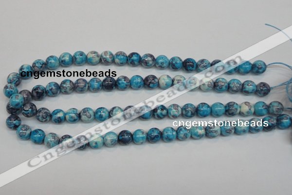 CRF58 15.5 inches 10mm round dyed rain flower stone beads wholesale