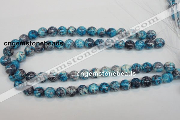 CRF59 15.5 inches 12mm round dyed rain flower stone beads wholesale