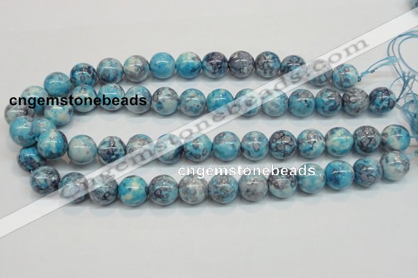 CRF60 15.5 inches 14mm round dyed rain flower stone beads wholesale