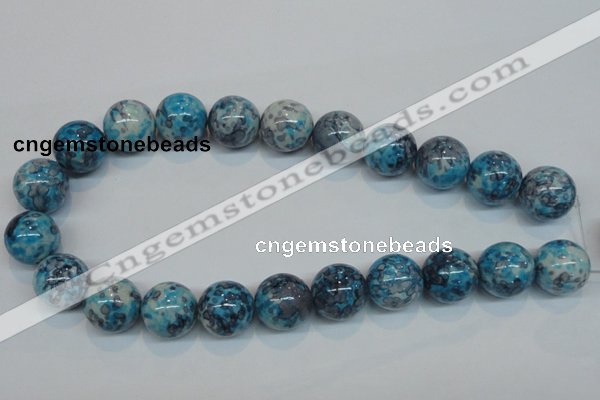 CRF62 15.5 inches 18mm round dyed rain flower stone beads wholesale