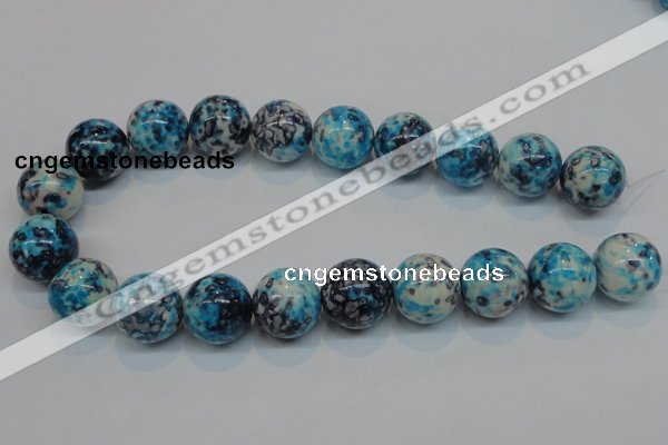 CRF63 15.5 inches 20mm round dyed rain flower stone beads wholesale