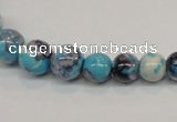 CRF64 15.5 inches multi sizes round dyed rain flower stone beads wholesale