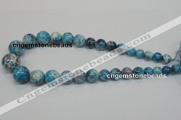 CRF65 15.5 inches multi sizes round dyed rain flower stone beads