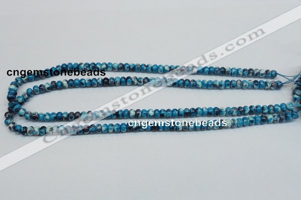 CRF66 15.5 inches 4*6mm rondelle dyed rain flower stone beads wholesale