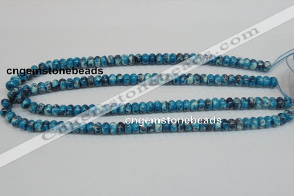 CRF67 15.5 inches 5*8mm rondelle dyed rain flower stone beads wholesale
