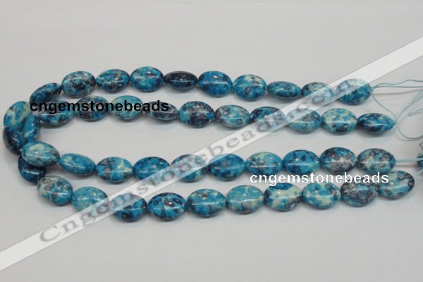 CRF71 15.5 inches 13*18mm oval dyed rain flower stone beads wholesale
