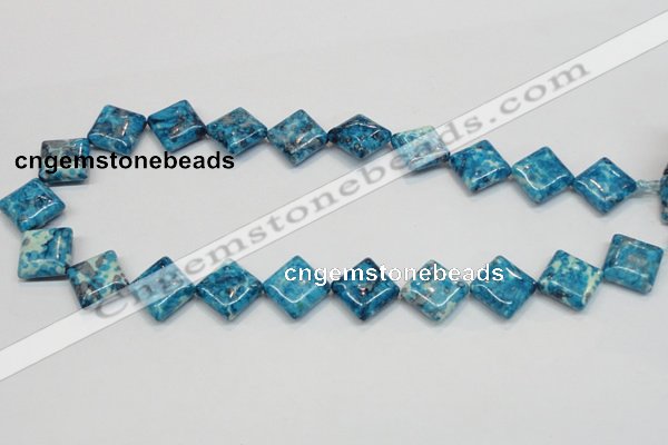 CRF72 15.5 inches 15*15mm diamond dyed rain flower stone beads