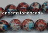 CRF74 15.5 inches 14mm round dyed rain flower stone beads wholesale