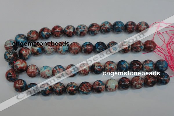 CRF74 15.5 inches 14mm round dyed rain flower stone beads wholesale