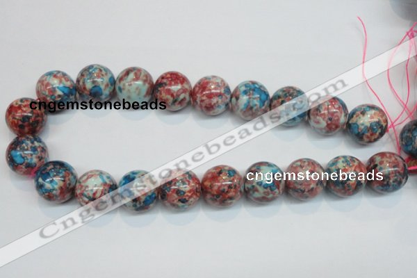 CRF75 15.5 inches 18mm round dyed rain flower stone beads wholesale