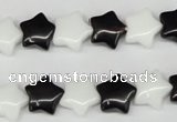 CRG01 15.5 inches 12*12mm star black & white agate beads wholesale