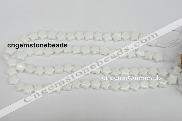 CRG06 15.5 inches 12*12mm star white agate gemstone beads wholesale