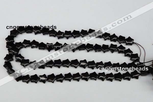 CRG07 15.5 inches 12*12mm star black agate gemstone beads wholesale