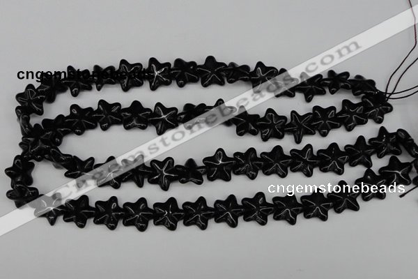 CRG21 15.5 inches 16*16mm star black agate gemstone beads wholesale