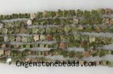 CRG34 15.5 inches 6mm flat star unakite gemstone beads wholesale