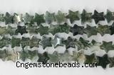 CRG40 15.5 inches 14mm flat star moss agate gemstone beads wholesale