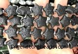 CRG88 15 inches 16mm star black lava beads wholesale