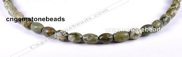 CRH01 8*10mm rice shape natural rhyolite stone beads Wholesale