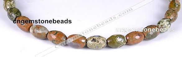 CRH02 10*14mm faceted rice natural rhyolite beads Wholesale