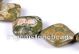 CRH05 15*15mm rhombic natural rhyolite gemstone beads Wholesale