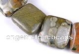 CRH06 different sizes square natural rhyolite beads Wholesale