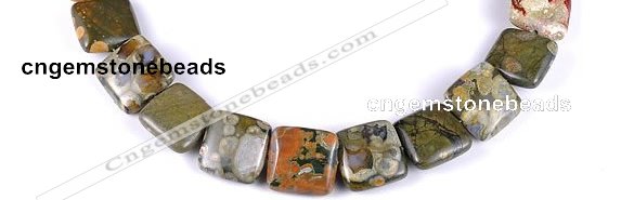 CRH06 different sizes square natural rhyolite beads Wholesale